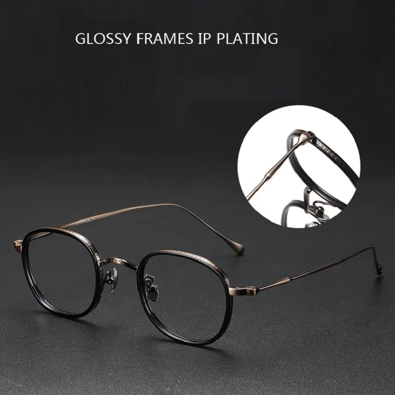 Pure Titanium Glasses Frame Men Retro Round Prescription Eyeglasses Women Myopia Optical Eyewear Japanese Handmade Spectacles image 3