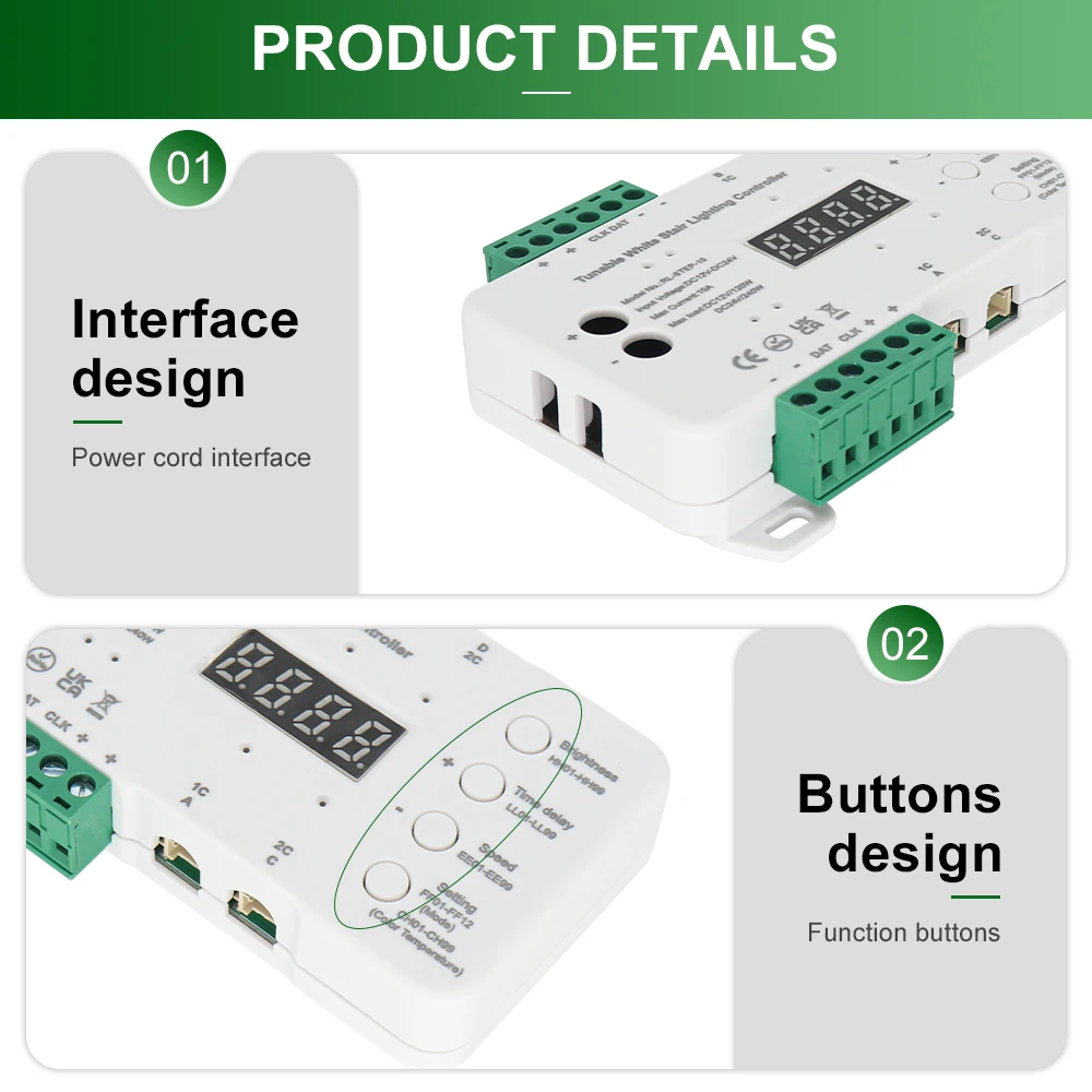 모션 센서 계단 LED 스트립 조명, 조도 조절 CCT COB 스트립, 계단 조명 스트립, 10-20 단계 계단용 센서 포함