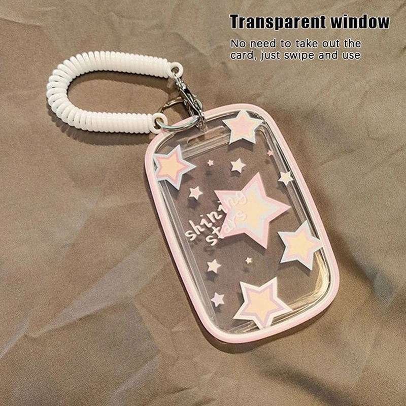 Soporte transparente para sesión fotográfica de estrellas brillantes, llavero, fundas para fotos, funda para tarjetas de autobús, Protector de fotos para estudiantes, 3 pulgadas