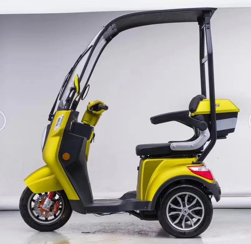 500w Electric Mobility Passenger Scooter With Rain Cover Roof