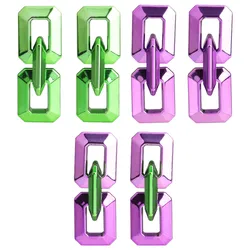 FishSheep 2022 New Green Acrylic Chain Drop Earrings for Women Trendy Metallic Purple Link Long Earring y2k Girls Jewelry Gifts