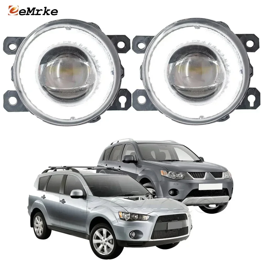 

Car Fog Lights Assembly for Mitsubishi Outlander II 2 CW_W Outlander XL 2006-2012 Angel Eye DRL Led Daytime Runinng Light Lamp