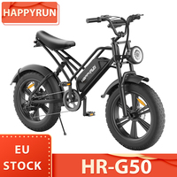 HAPPYRUN HR-G50 Electric Bike 20*4.0 Inch Fat Tires 48V 18Ah Battery 750W Motor 45Km/h Max Speed Retro Ebike Max Load 150kg