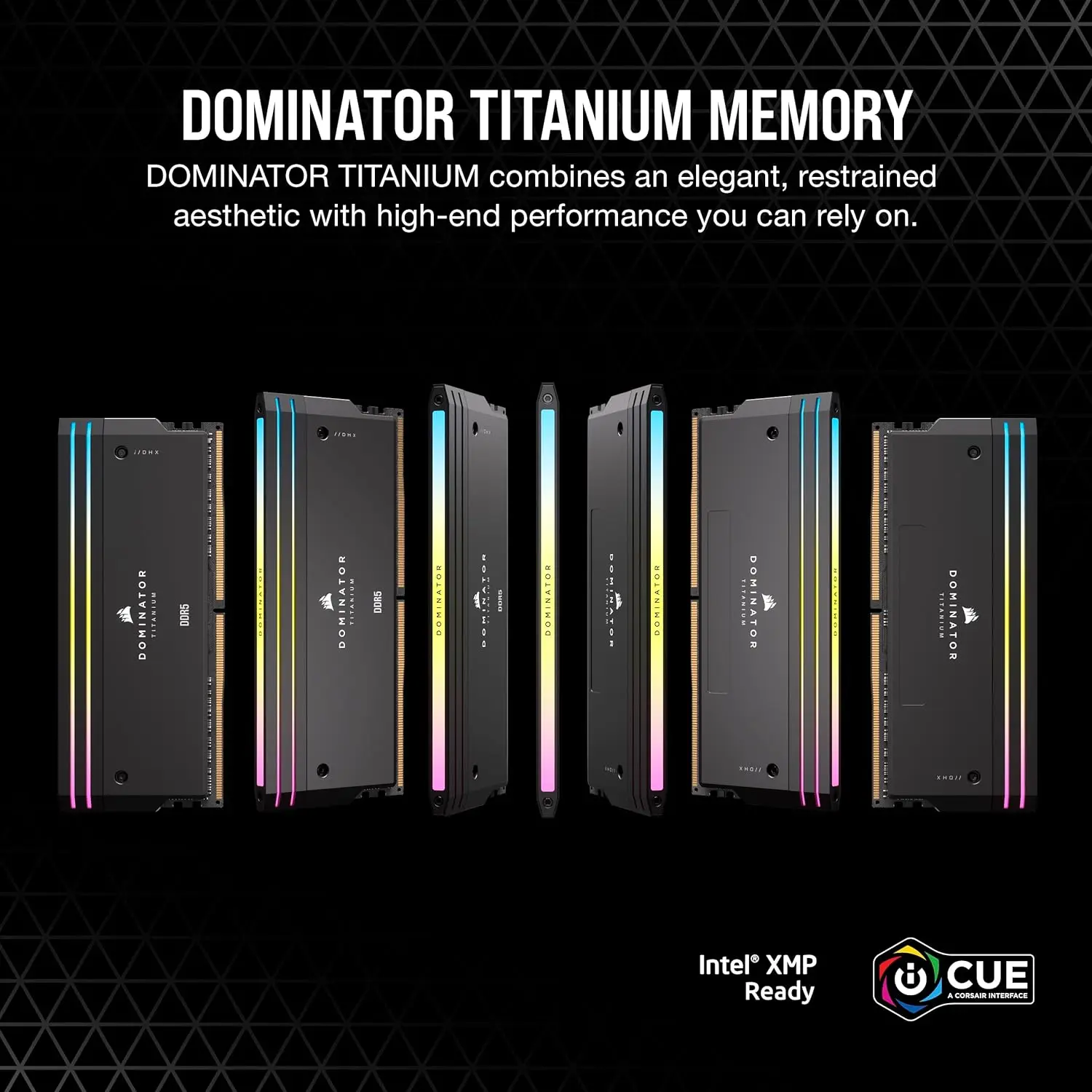 CORSAIR DOMINATOR TITANIUM RGB DDR5 RAM 2x16GB 6000 6400MHz CL30 CL32 Intel XMP iCUE Compatible Computer Memory - Black / White