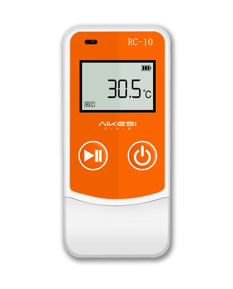 Aikesi RC-10 LCD Data Logger Multi Reusable  USB PDF Report Temperature  Data Logger CE FCC ROHS for Cold Chain