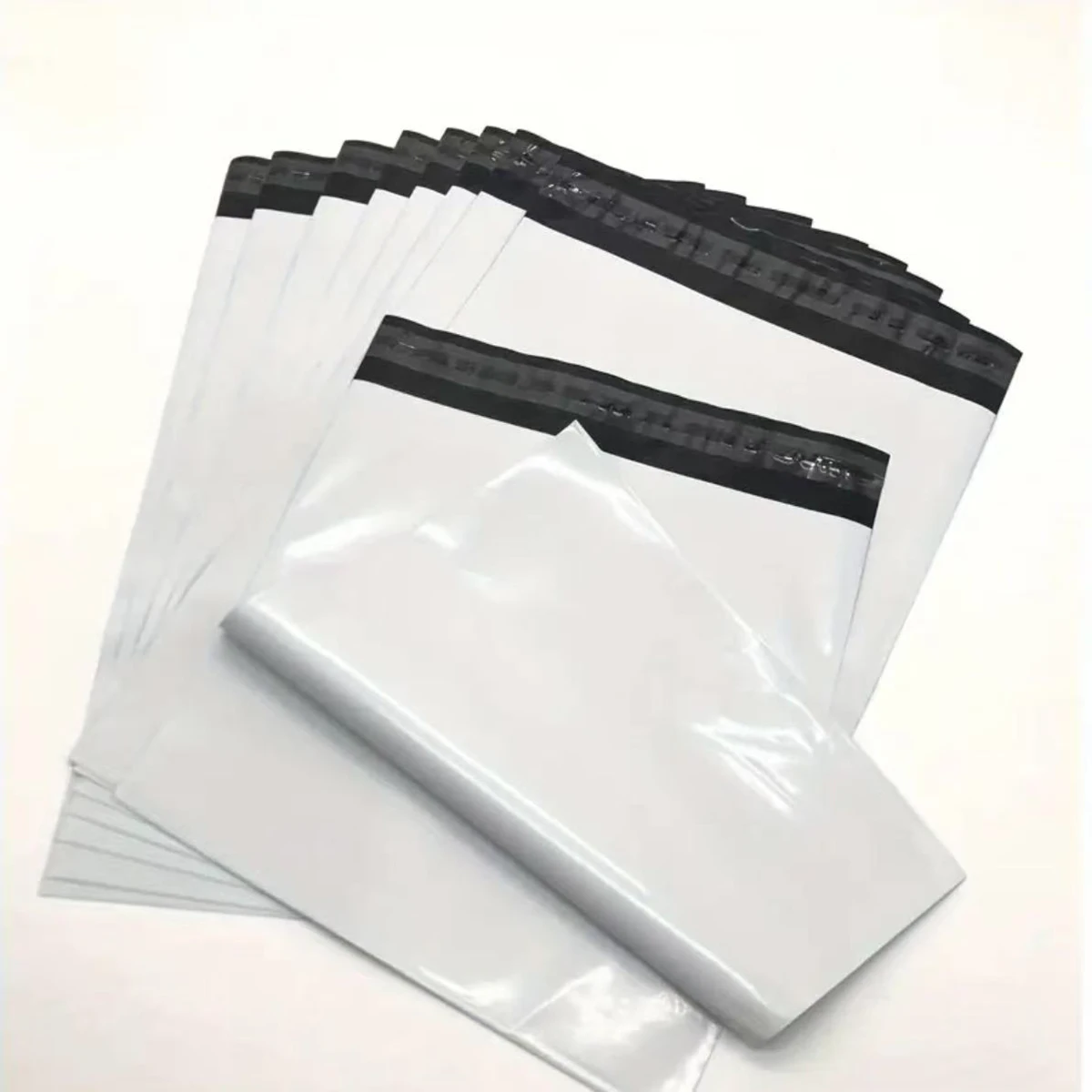 Envelopes de correio brancos à prova d'água, 100 peças, sacos de correio com vedação autoadesiva para embalagem de envio, envelope para pequenas empresas