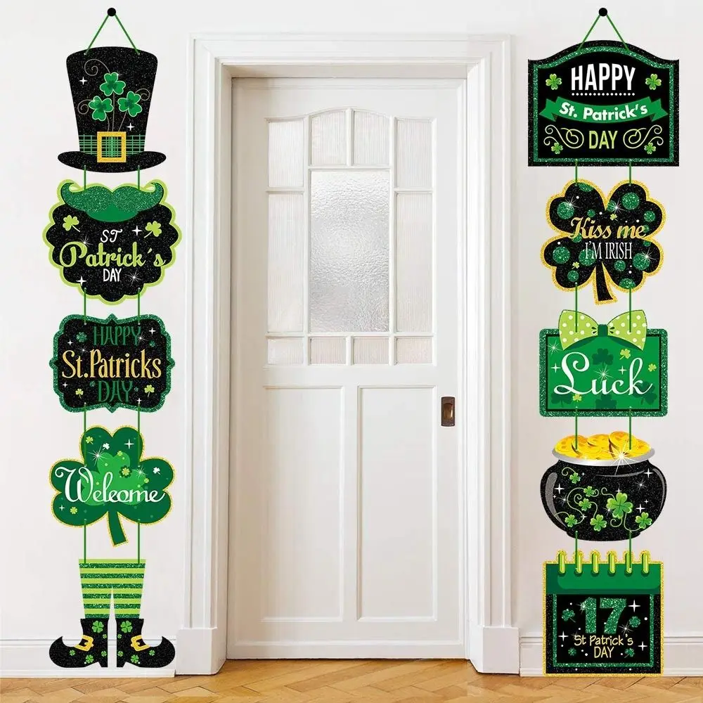 Paper St. Patricks Day Door Pendant Blessing Festive Irish Day Wall Hanging Banner Handmade Happy St. Patricks Day