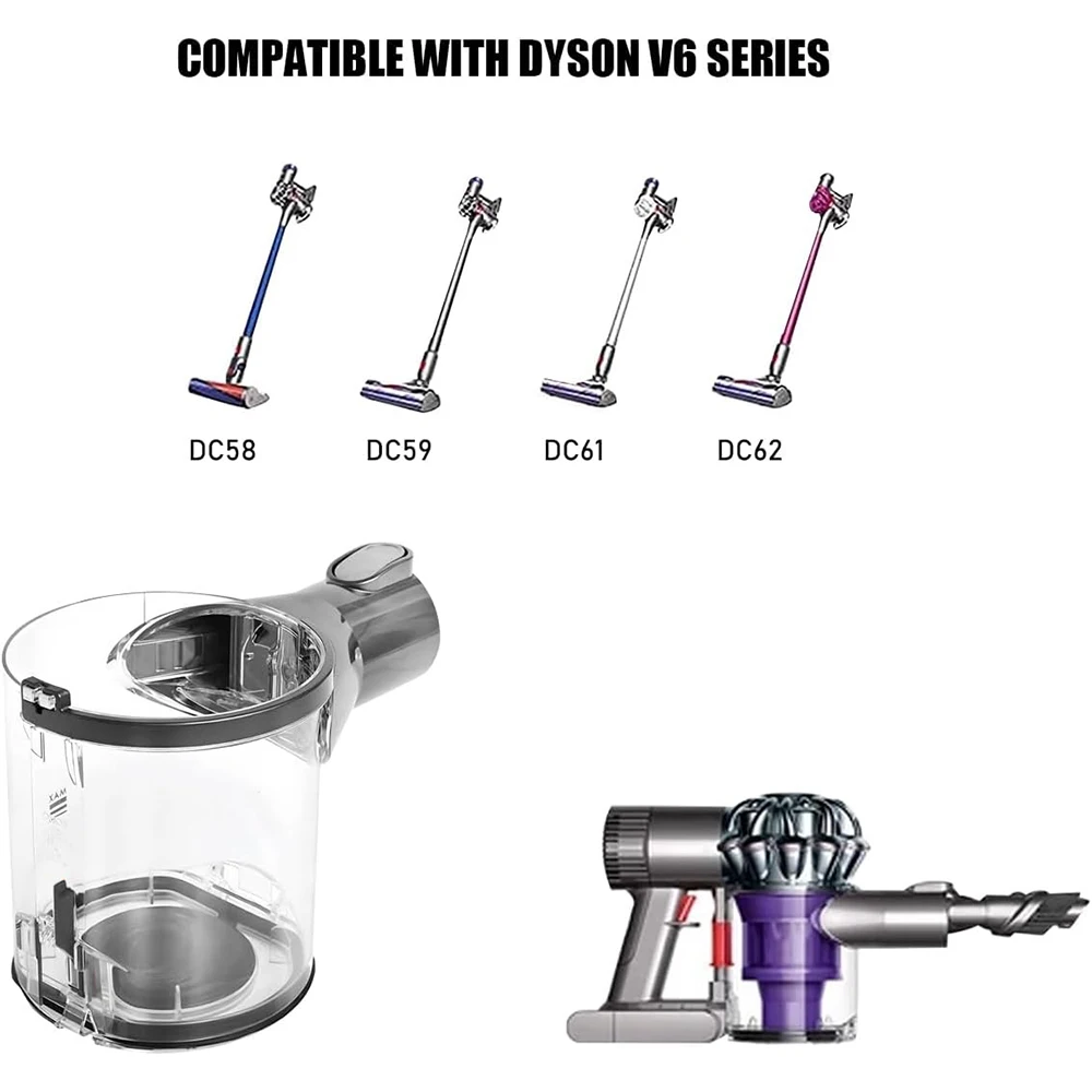 Dust Bin for Dyson V6 Animal DC58 DC59 DC61 DC62 SV03 HHo8 SV07 Vacuum Cleaner Replacement Parts