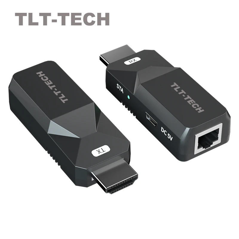 60M HDMI-compatible Extender Cat5e Cat 6 Ethernet UTP  HD to Lan Converter 1080p 60Hz EDID Transmitter Receiver POC TX RX