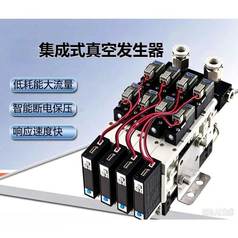 Integrated Vacuum Generator Large Suction and Large Flow NPN Suction and Break Integrated Vacuum Valve Pneumatic Components