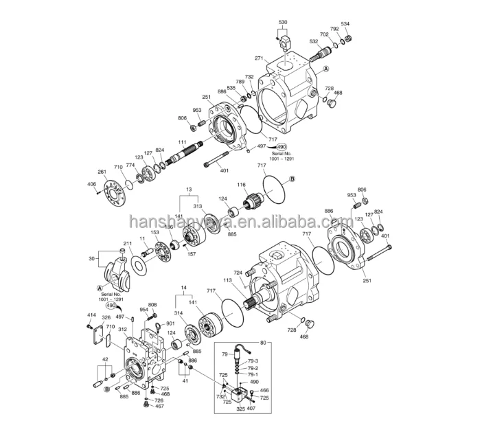 Factory direct sale Doosan Daewoo DX255LC-5 excavator spare parts 400914-00088 400914-00088A hydraulic piston pump