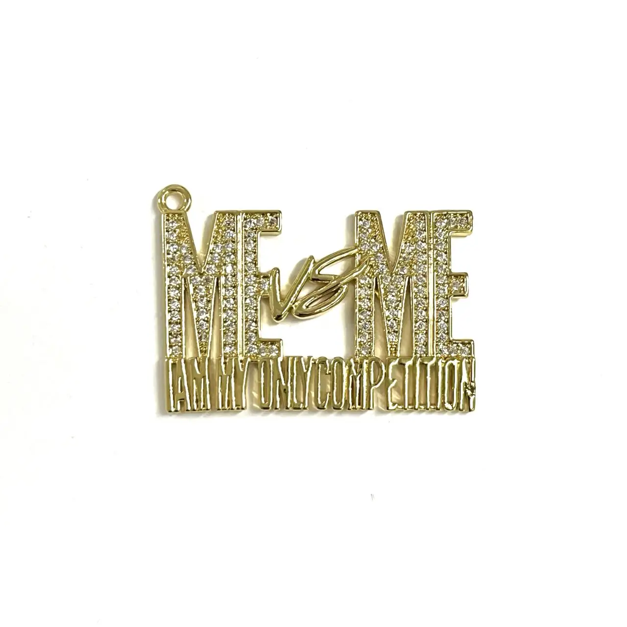 5pcs ME VS ME Words Letter Zirconia Pave Pendant Bracelets Charms Jewelry Hand Making Accessories Key Chain Tags