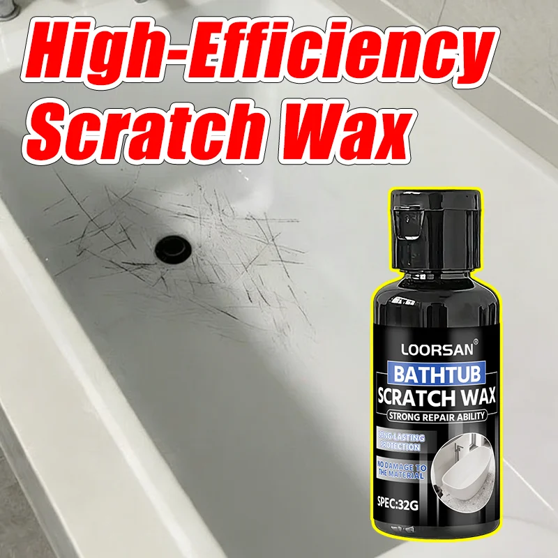 LOORSAN Professional Ceramic Scratch Repair Wax - Obvious Effect, Cleans Stains & Repairs Scratches for Bathtubs, Toilets & Sink