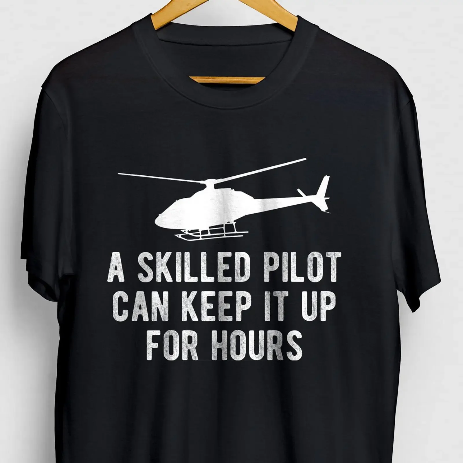 Helicopter T Shirt Co PiloT Birthday s  vintage Washed Casual streetwear Comfortable Versatile Soft fashion