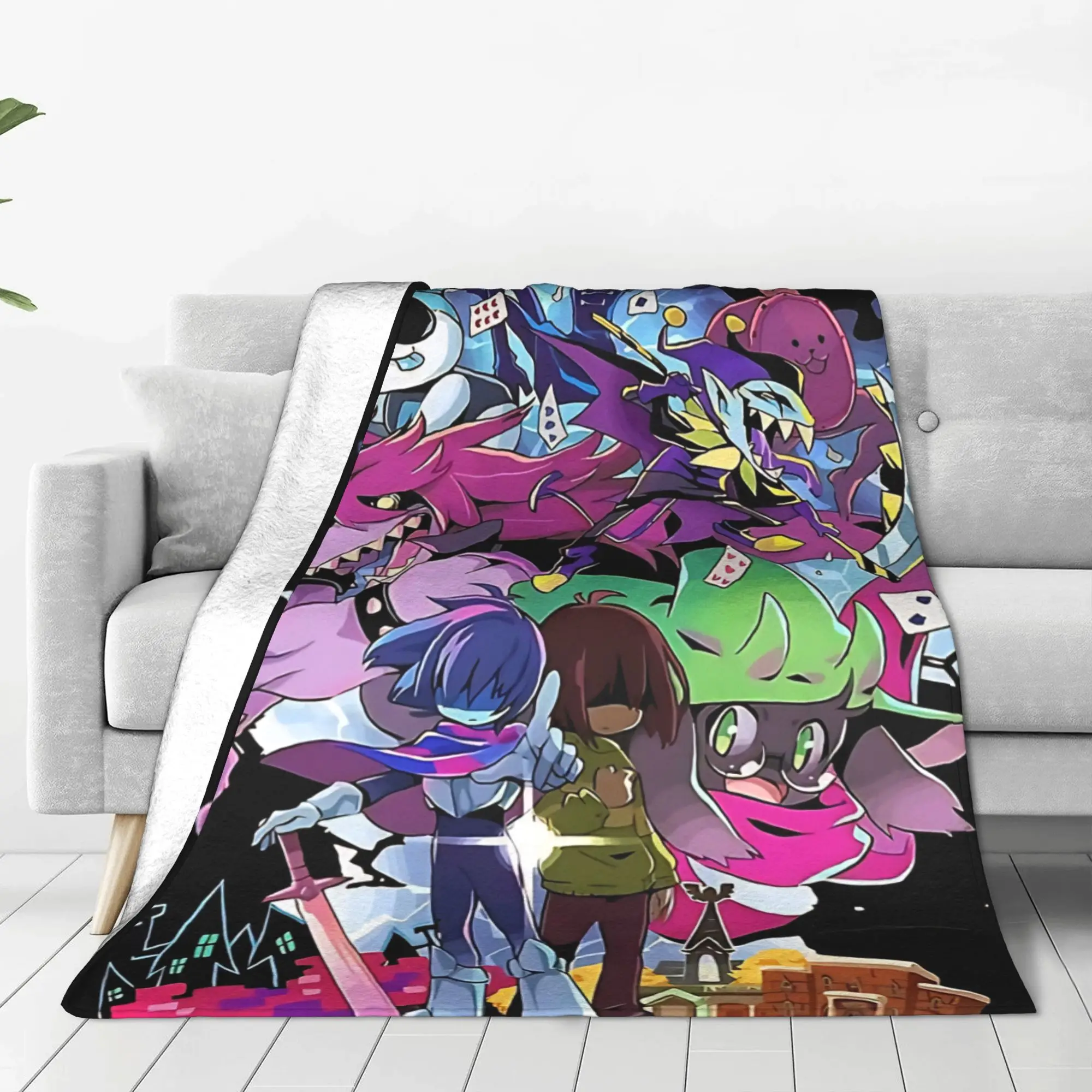 1PC Dark Fantasy RPG Character Deltarune Home Room Decorations Winter Blankets For Adults Bedding Home Interior Sofa Knee