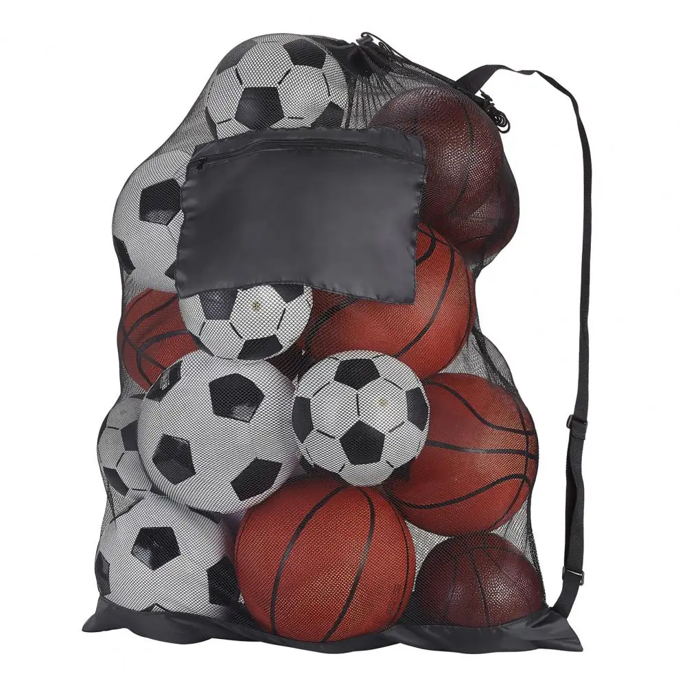 

2Pcs Ball Net Bag with Shoulder Strap Extra-Large Convenient Storage Pouches for Football Basketball