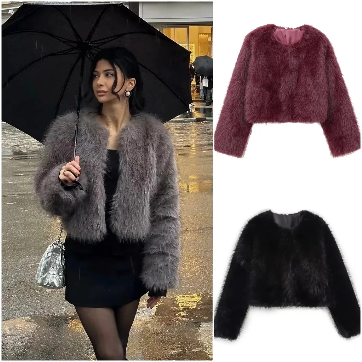 

Осень-зима, новое круглое женское пальто Ne Long Sve из искусственного меха или Jaet, Sli Commute Sle, верхняя одежда обычного кроя