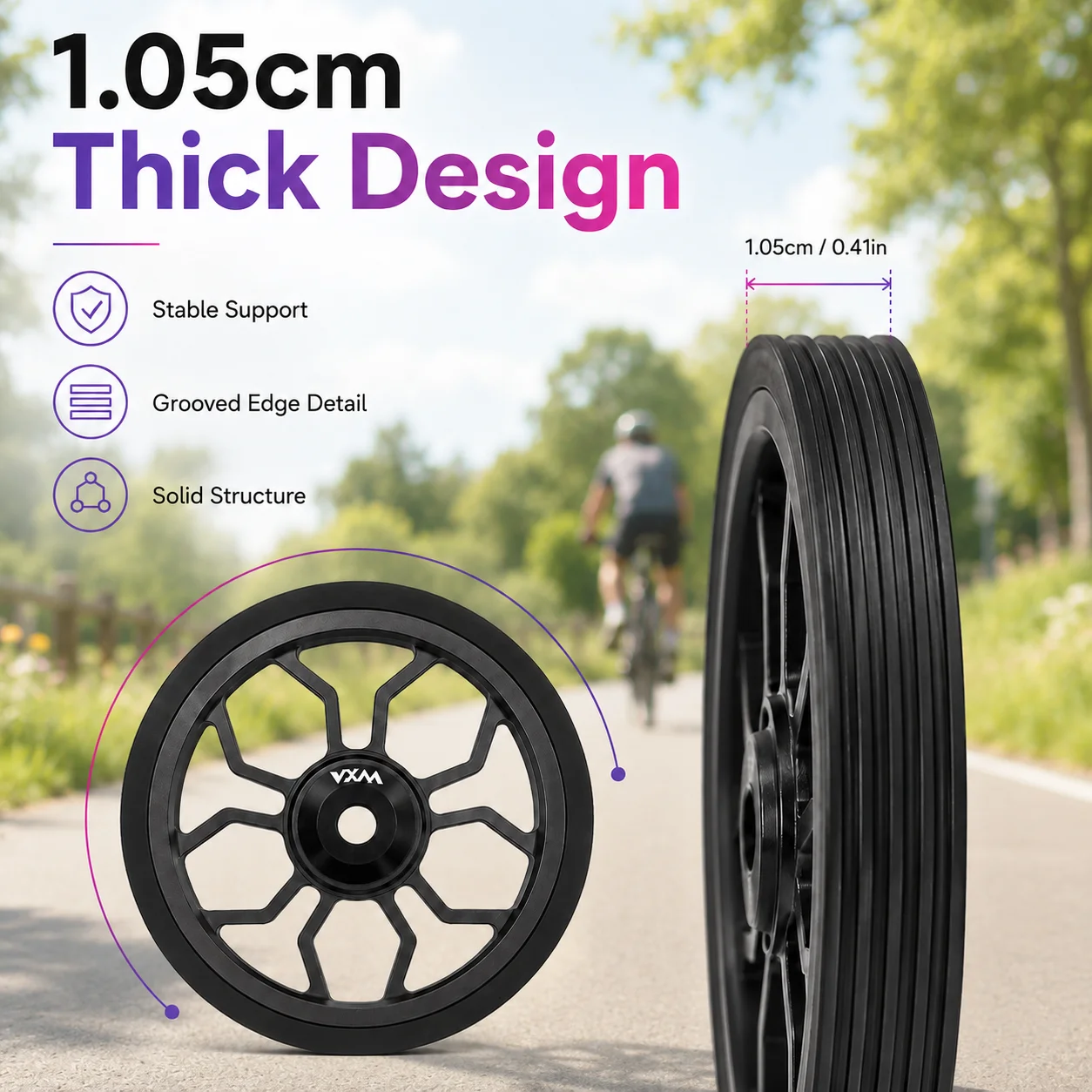 VXM 80MM Faltbares Fahrrad Easywheel, großes Easy Wheel aus Aluminiumlegierung, modifizierte, gedichtete Lager-Schubräder für Brompton – Detail 4