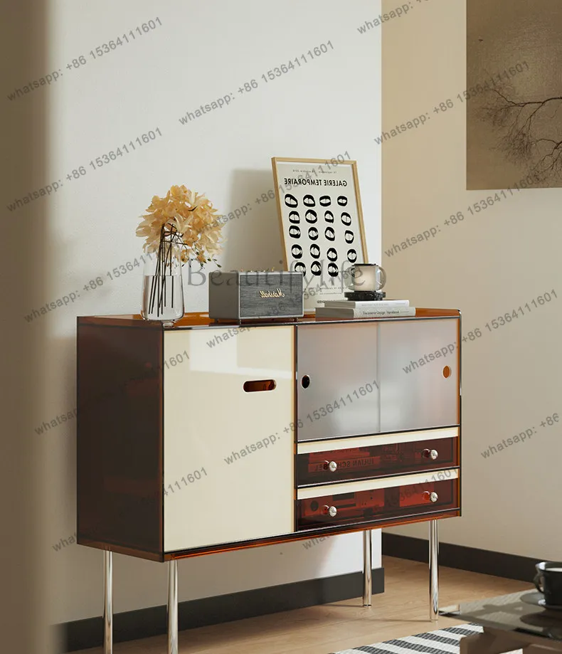 Modern minimalist acrylic dining side cabinet multi-layer bedroom storage locker living room