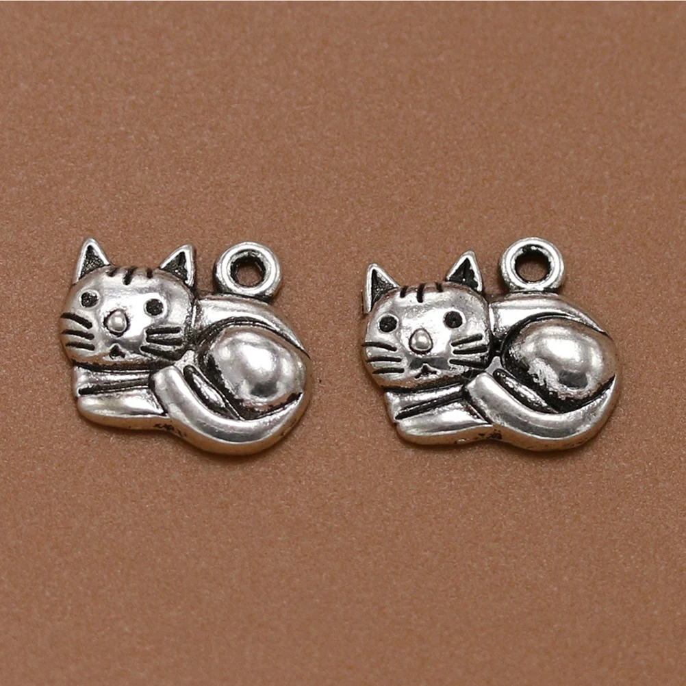 

20pcs Cat Alloy Pendants Charms Diy Jewelry Making Accessories Necklace Bracelet Dangle Keychain Decor