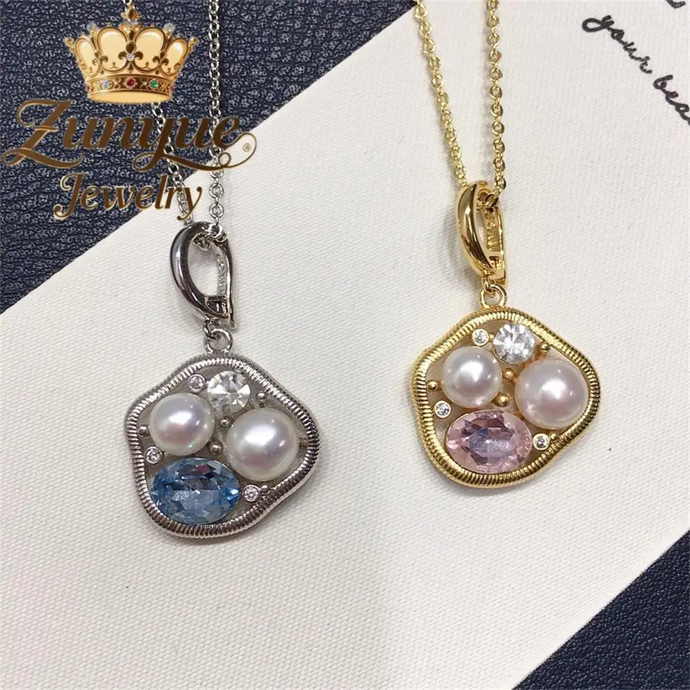 

High - end Natural Freshwater Pearl Pendant Design Personalized Zircon Pearl Fashion Jewelry Exquisite Elegant Best Selling Char