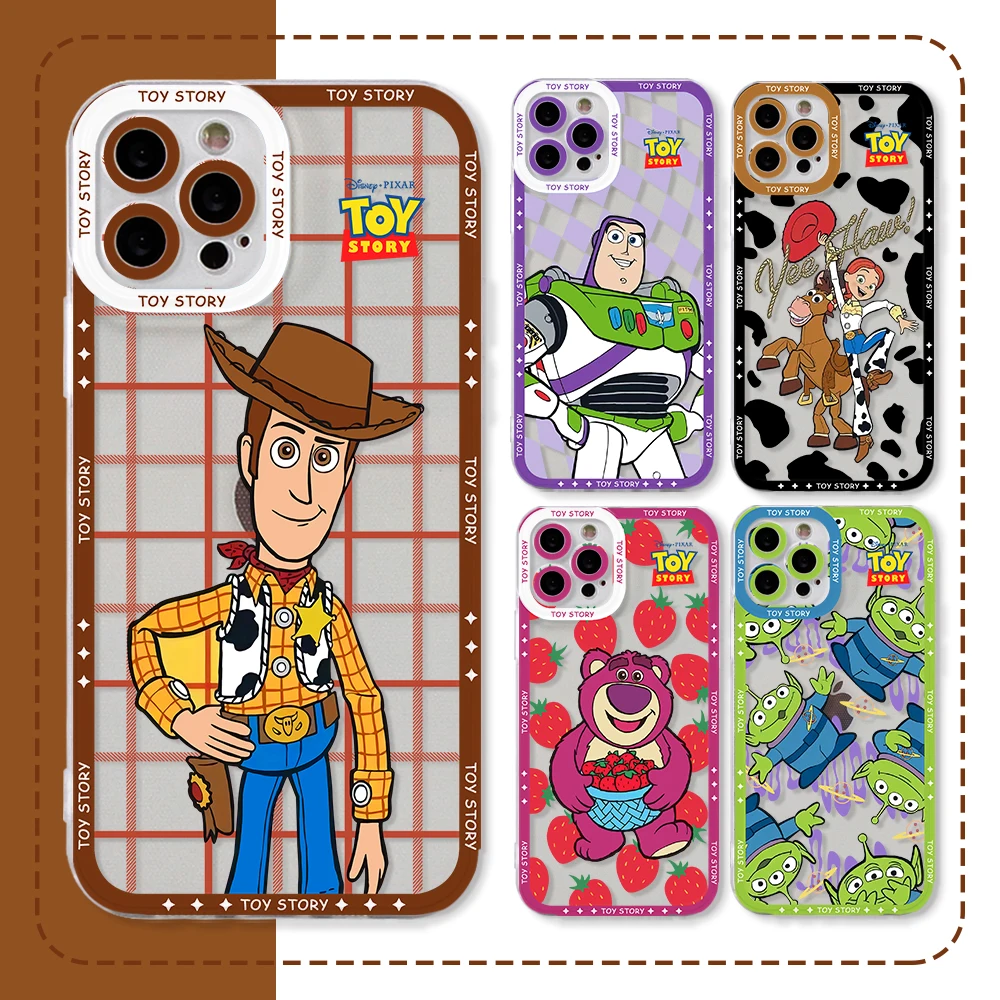 Toy Story Woody Alien Phone Case for iPhone 15 14 Plus 13 12 Mini 11 Pro Max X Xs XR 7 8 Border Print Transparent Soft Cover