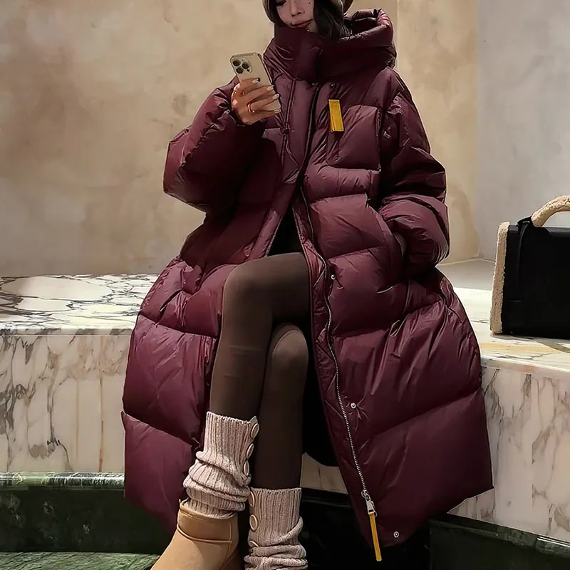 

Женский пуховик Parker, зима 2025, новая утолщенная лента с капюшоном, очень холодная теплая куртка высокого качества, женский пуховик H577