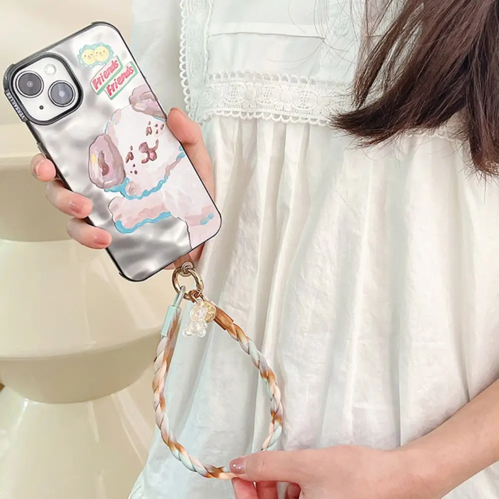 

Anti Loss Phone Charm Wrist Strap Luminous Bear Mobile Phone Bead Chain Woven Silicone Luminous Bear Phone Straps Mobile Phone