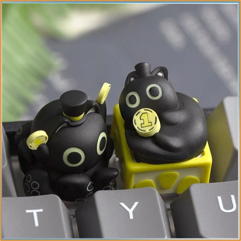 

Lord Of The Mysteries Klein Moretti Cat Style Series Resin Keycaps Cute Healing Kawaii For Mechanical Keyboard Toy Gift