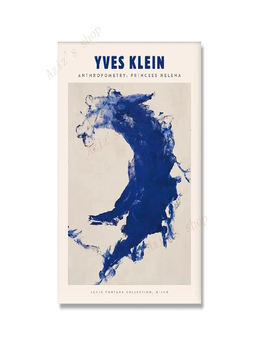 Yves Klein Blue Monochrome Exhibition Canvas Art Print - Modern French Abstract Ink Wall Decor