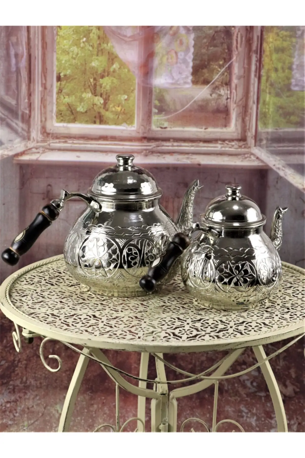 DOLBOVI drop engraved nickel plated copper teapot Cooper Tea Pots Handmade