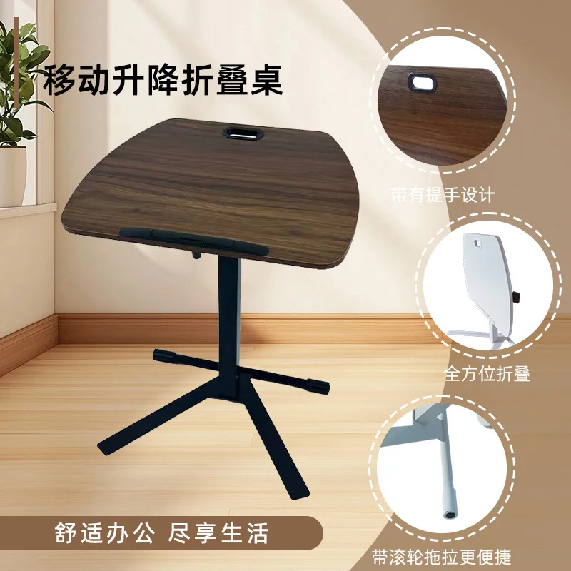 طاولة رفع متنقلة بجانب السرير قابلة للطي طاولة صغيرة مكتب دراسة منزلية طاولة قابلة للطي خالية من التركيب #2