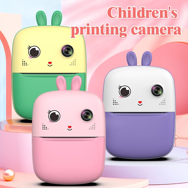 Giocattoli per bambini stampa istantanea fotocamera digitale bambini servizio di carta foto 1080p HD videocamere per regali ragazzi compleanno