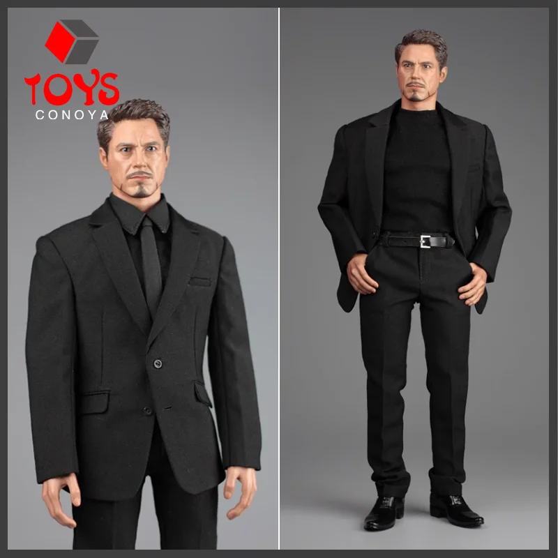 

XRF XM006 1/6 Scale Male Soldier Classic Black T-shirt Shirt Suit Coat Pants Clothes Model Fit 12" Male Action Figure Body Dolls