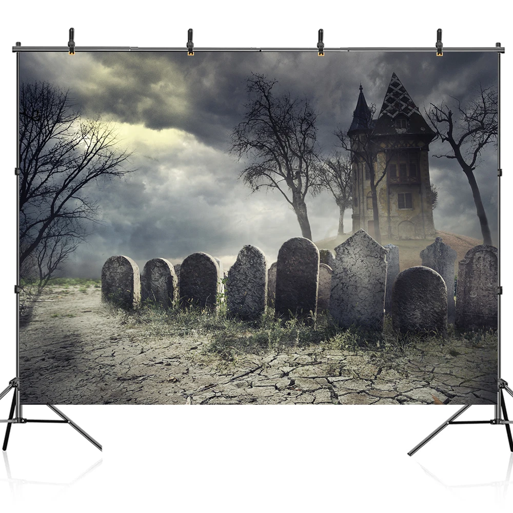 Bonvvie Halloween Backdrop Tomb Forest Festival Party Decor Baby Portrait Photography Background Photo Studio Photographic Props