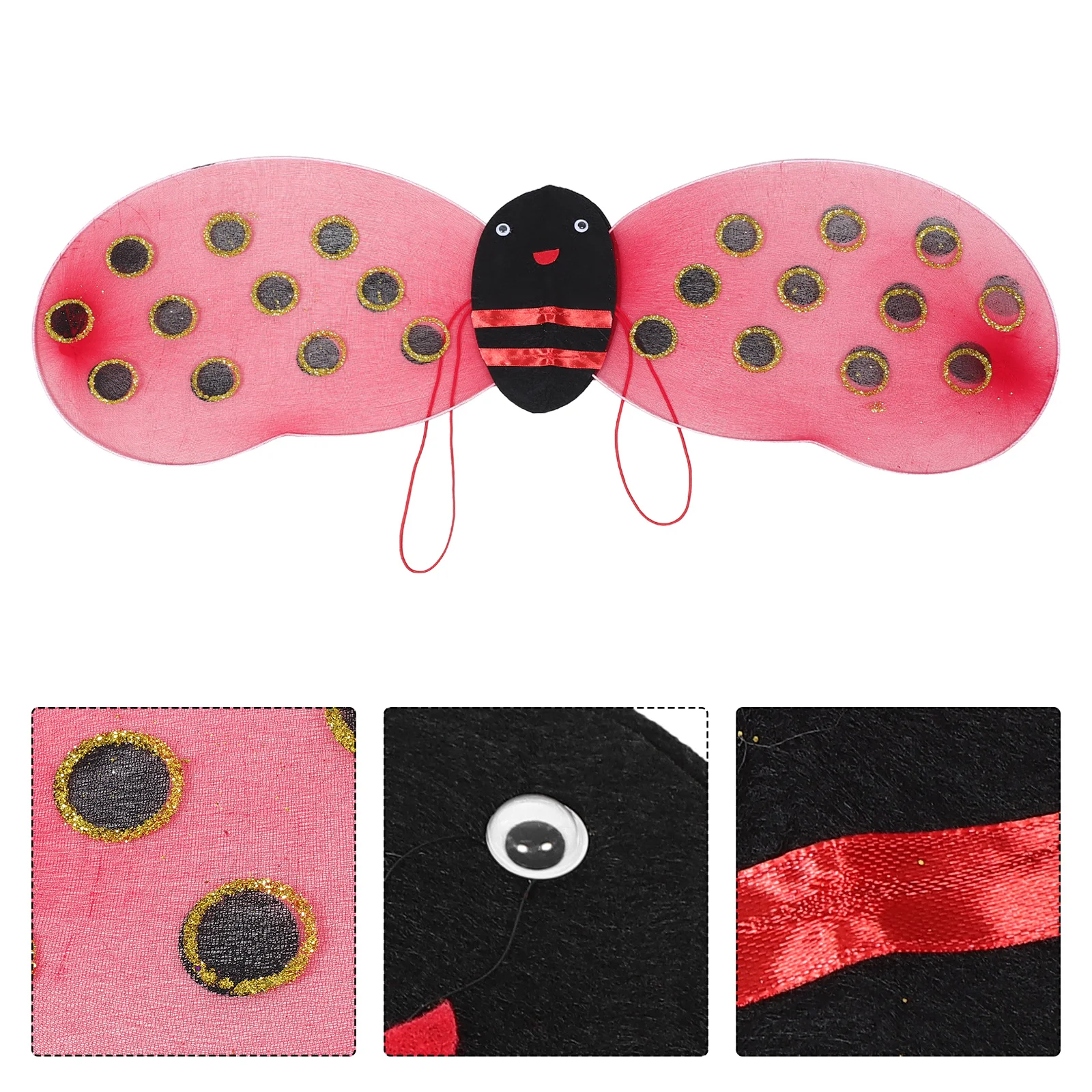 

Kids Ladybug Wings Red Foldable Insect Costume Prop For Children Party Dress Performance Birthday Carnival Cosplay