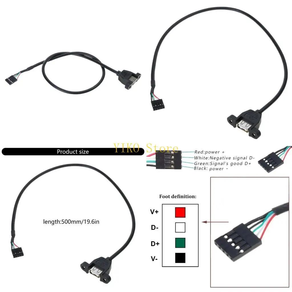 

K32C Гибкий внутренний USB IDC Cable Отлично подходит для лабораторных приложений 19.6inch