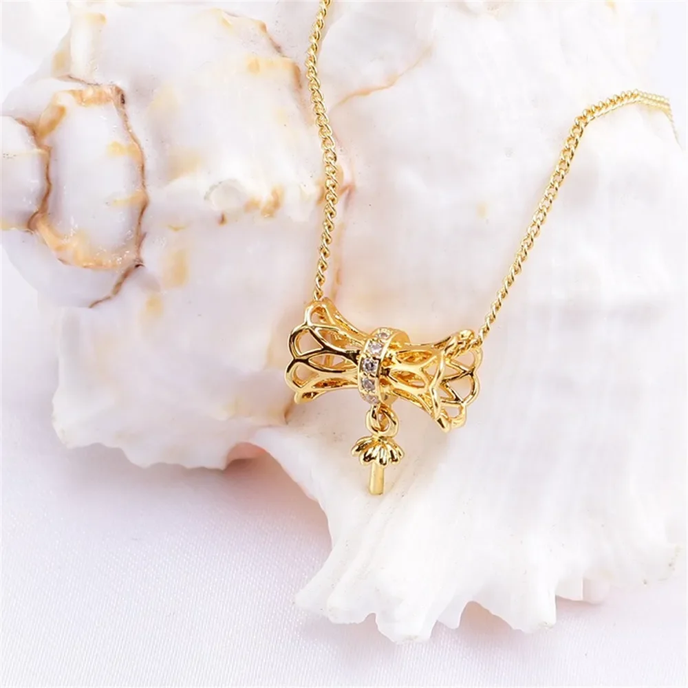 

DIY Gold-Plated Pearl Pendant Setting, Handmade Jewelry Crafting Accessories Jewelry Findings No Pearl No Chain