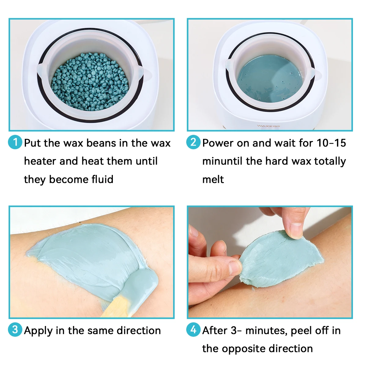 WEWAX 450g Hard Wax Beads Family Pack, Premium Brazilian Chamomile Scented Beeswax Wax Beans, Strong Adhesion, Precise Paperless Quick Hair Removal, for Full Body Bikini Area Hands Legs, Normal Skin, Salon Home Body Care Wax, Unisex