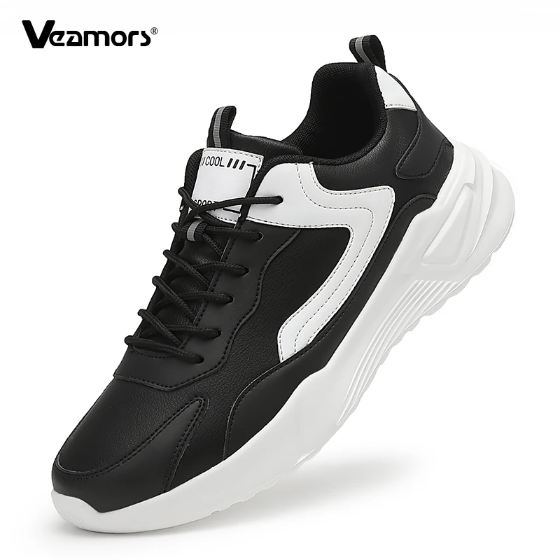 

Мужская спортивная обувь для бега, модные повседневные кроссовки из искусственной кожи, мужские противоскользящие уличные прогулочные туфли, водонепроницаемые