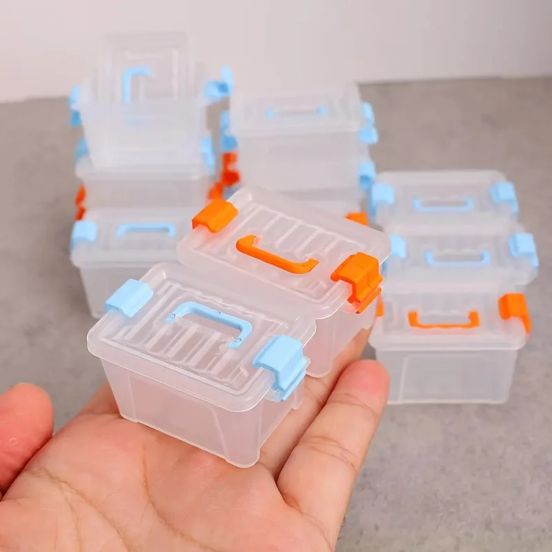 Mini Suitcase-Style Storage Boxes: Transparent Small Item Storage Cases, Miniature Scene DIY Accessories