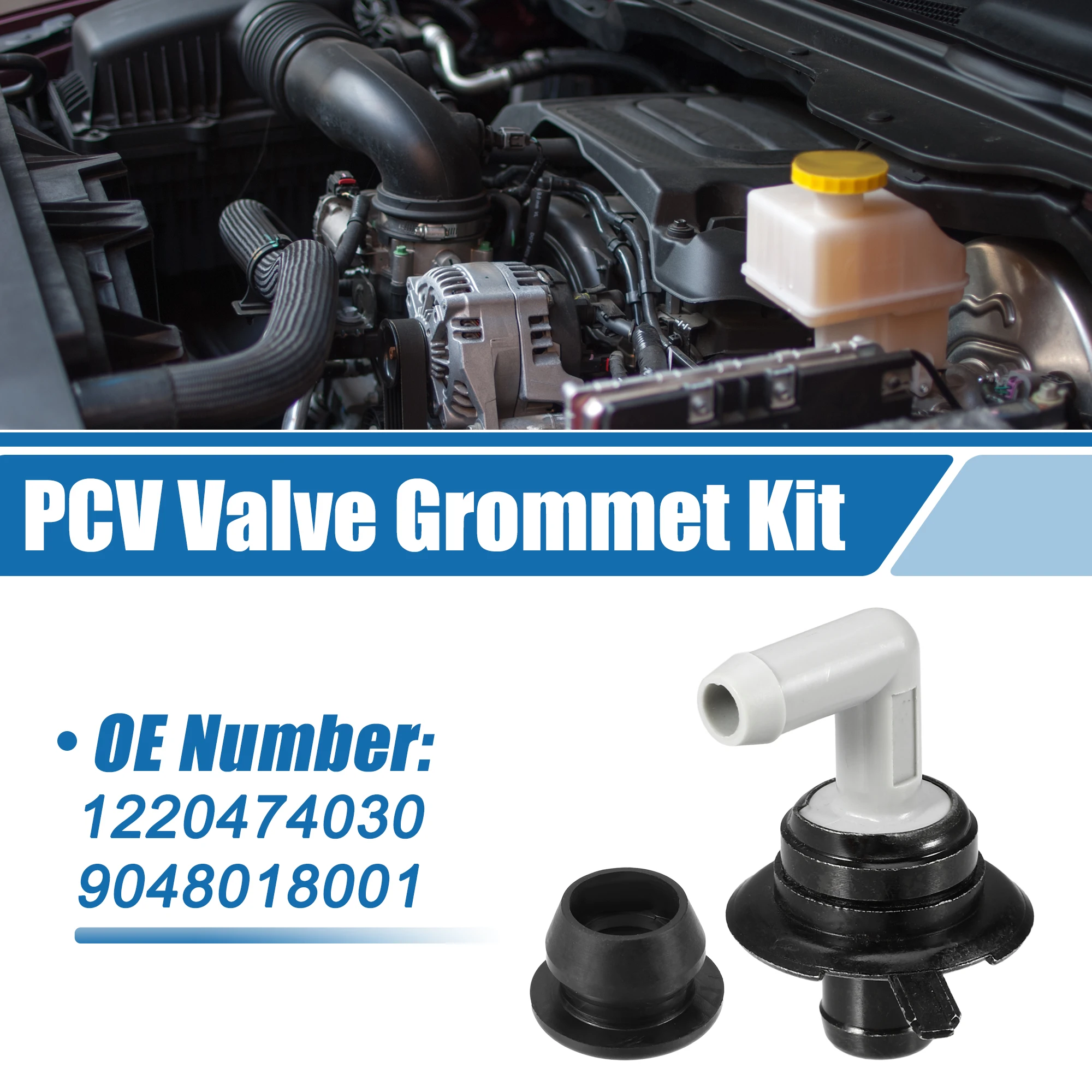 

X Autohaux PCV Valve Grommet Kit Exhaust Positive Crankcase Ventilation Fittings No.1220474030 for Toyota Camry 1997 - 2001