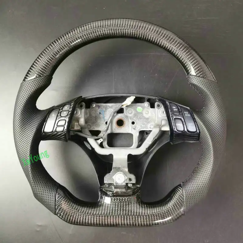 100% Real Carbon Fiber Steering Wheel With Leather For Mazda 6