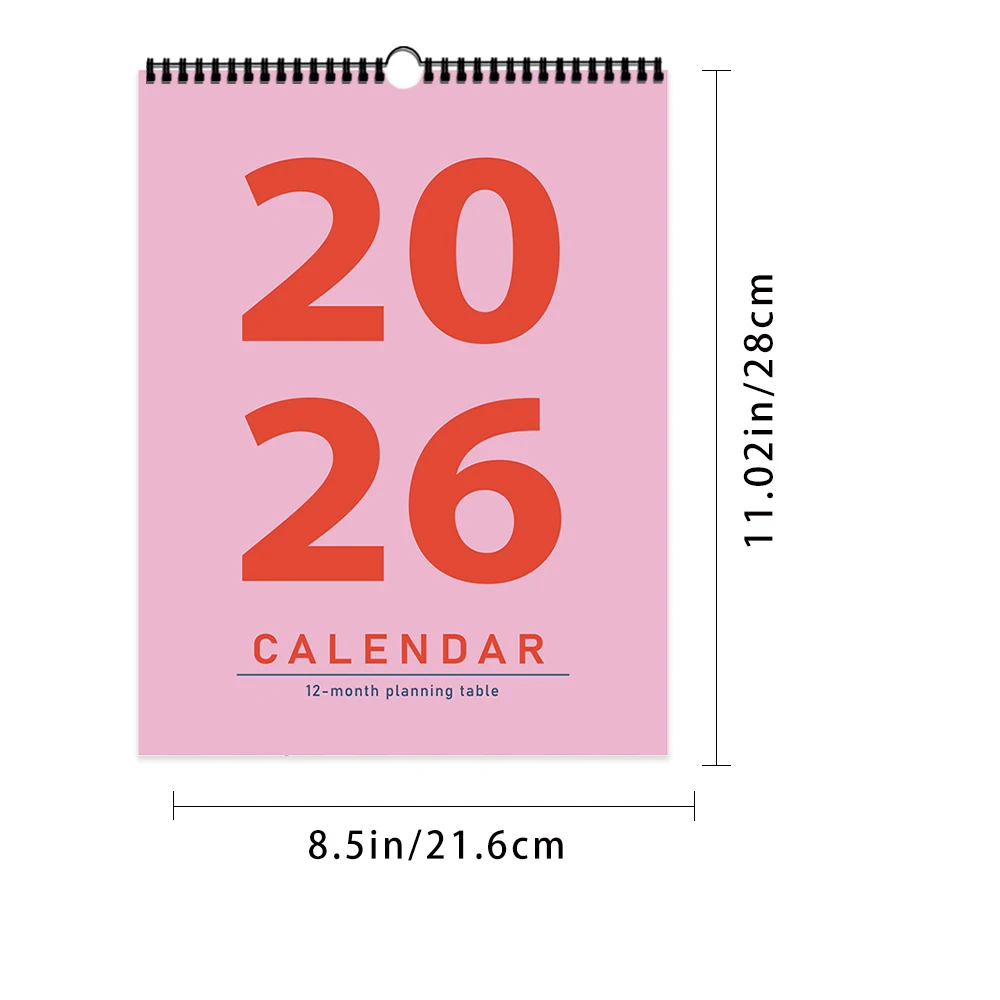 1 шт. настенный календарь на 2026 год, абстрактный геометрический дизайн, цвет Morandi, планировщик 12 месяцев, идеальный подарок на день рождения, Рождество и Новый год