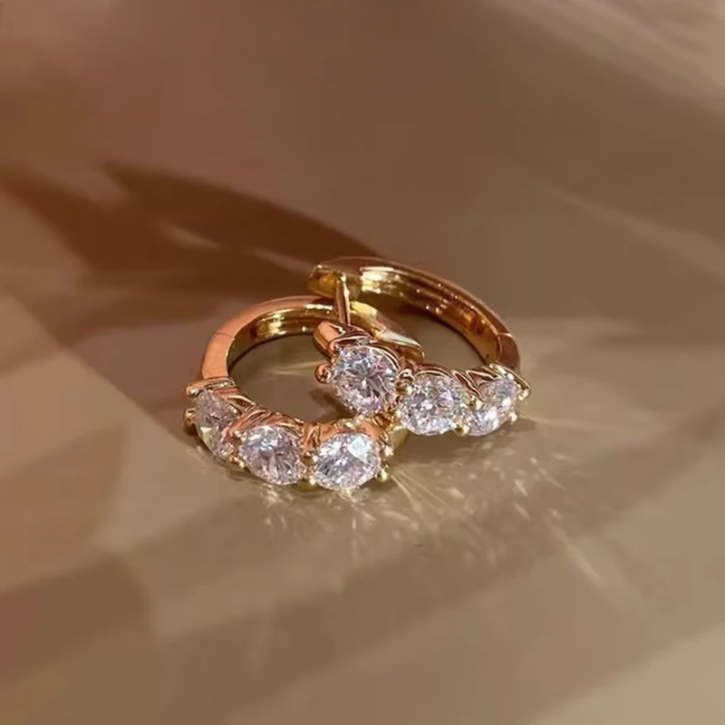 IOGOU Classic Earrings 925 Silver 4mm 3.5mm 2.5mm 3mm Moissanite Diamond Hoop Earrings for Women Wedding Engagement Party Jewel