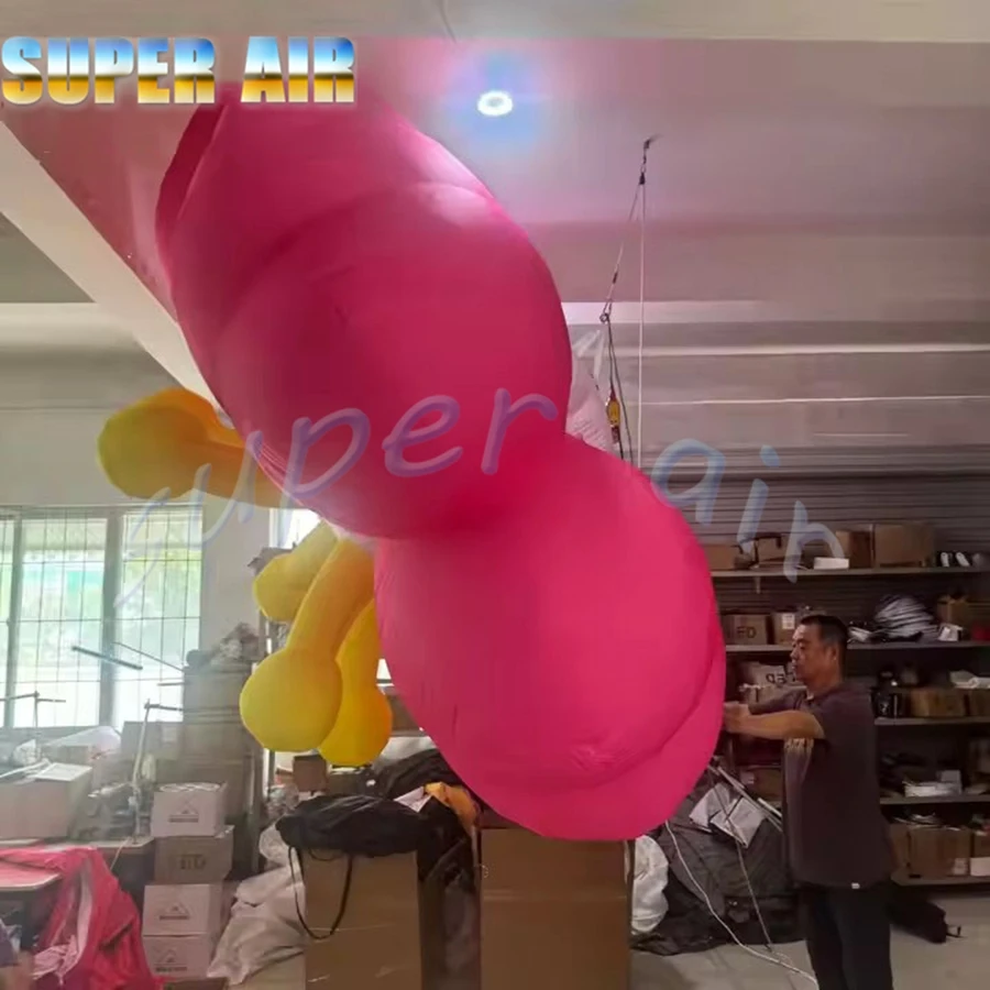 Modelo de planta enorme súper aire utilizado para publicitar una flor rosa inflable huanging
