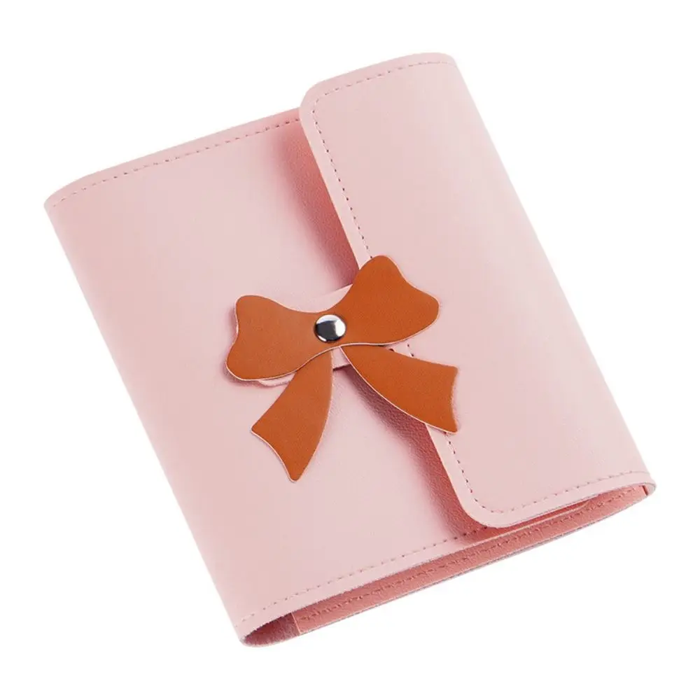 Delicate Bow Hair Clip Storage Bag Cute Compact Hair Accessory Box Pink Leather Hair Accessories Carrying Case Home