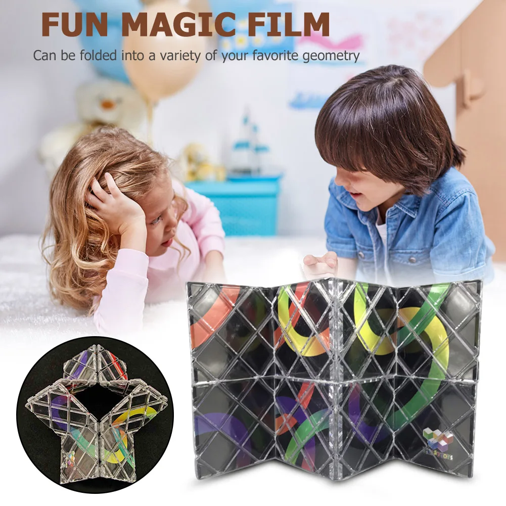 8 pannelli 3 anelli cubo puzzle pieghevole magico anelli magici twisty classici 8 tipo di pannello di piastrelle giocattolo antistress educativo per bambini