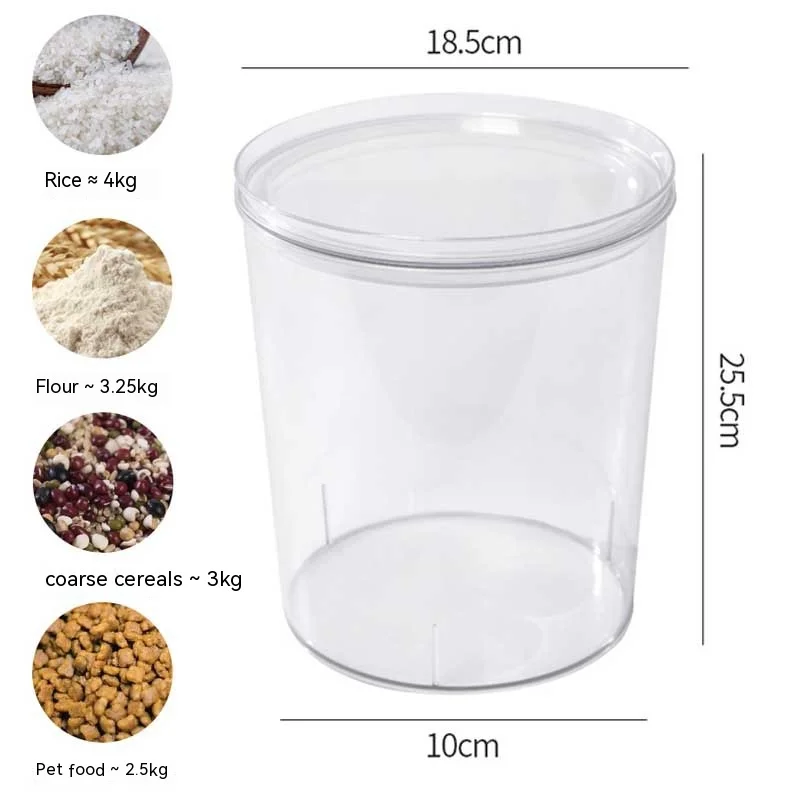 Transparent Rice Storage Box, Moisture-Proof, Insect-Proof, Kitchen, Household, Flour, Sealed, Barrel, Vinegar, Grains