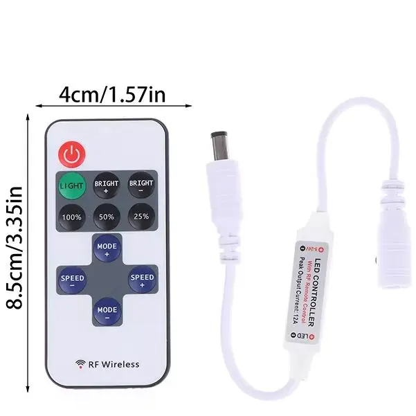 Mini LED Single Color Dimmer DC 5V 12V 24V 6A 5050 2835 Strip Lights Constant Voltage PWM Signal Controller With RF 9/Key Remote